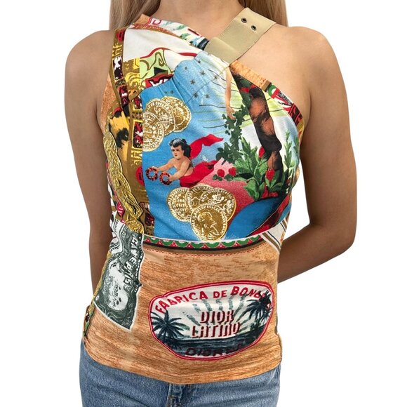 Christian Dior Vintage 2002 Logo Cuban Cigar Asymmertric Tank Top #40 [105558] - Picture 1 of 13